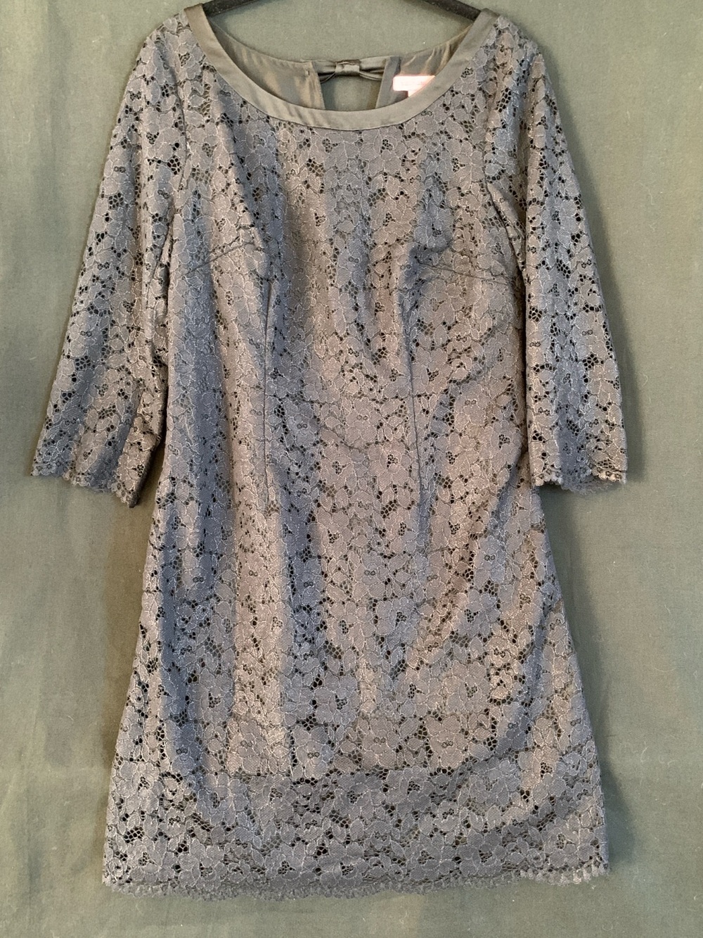 Lilly Pulitzer Black Lace Shift Dress w/Satin Trim & Bow Detail - Size 10